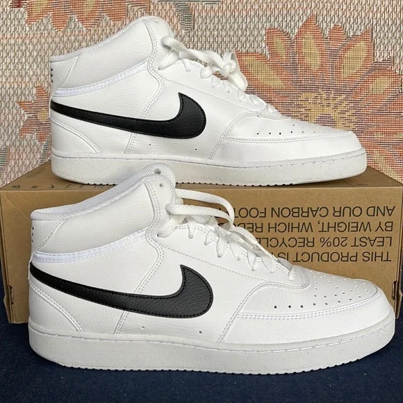 NIKE MEN’S COURT VISION MID Next Nature WHITE/BLACK-WHITE
DN3577 101 Sneakers - Picture 1 of 16